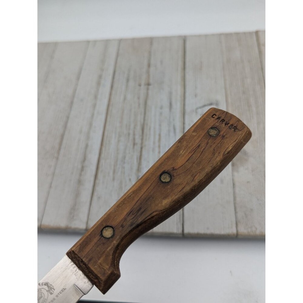 Vintage Carvel Hall Carver Knife HI Carbon Stainless Steel 7-3/4" Blade 13-1/4" - Picture 12 of 14